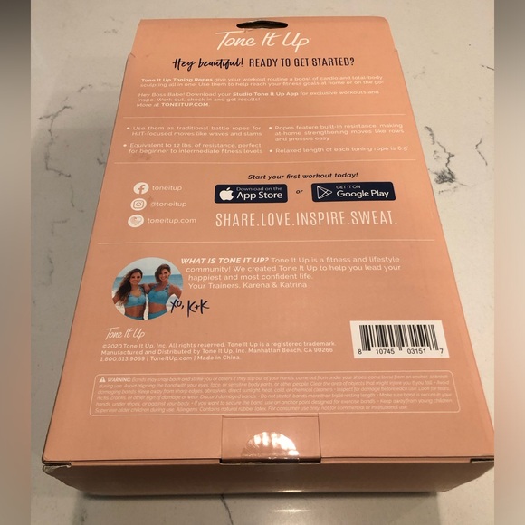 Tone It Up 2 Toning Ropes for Cardio, Strengthening, Bungee Set - Picture 3 of 11